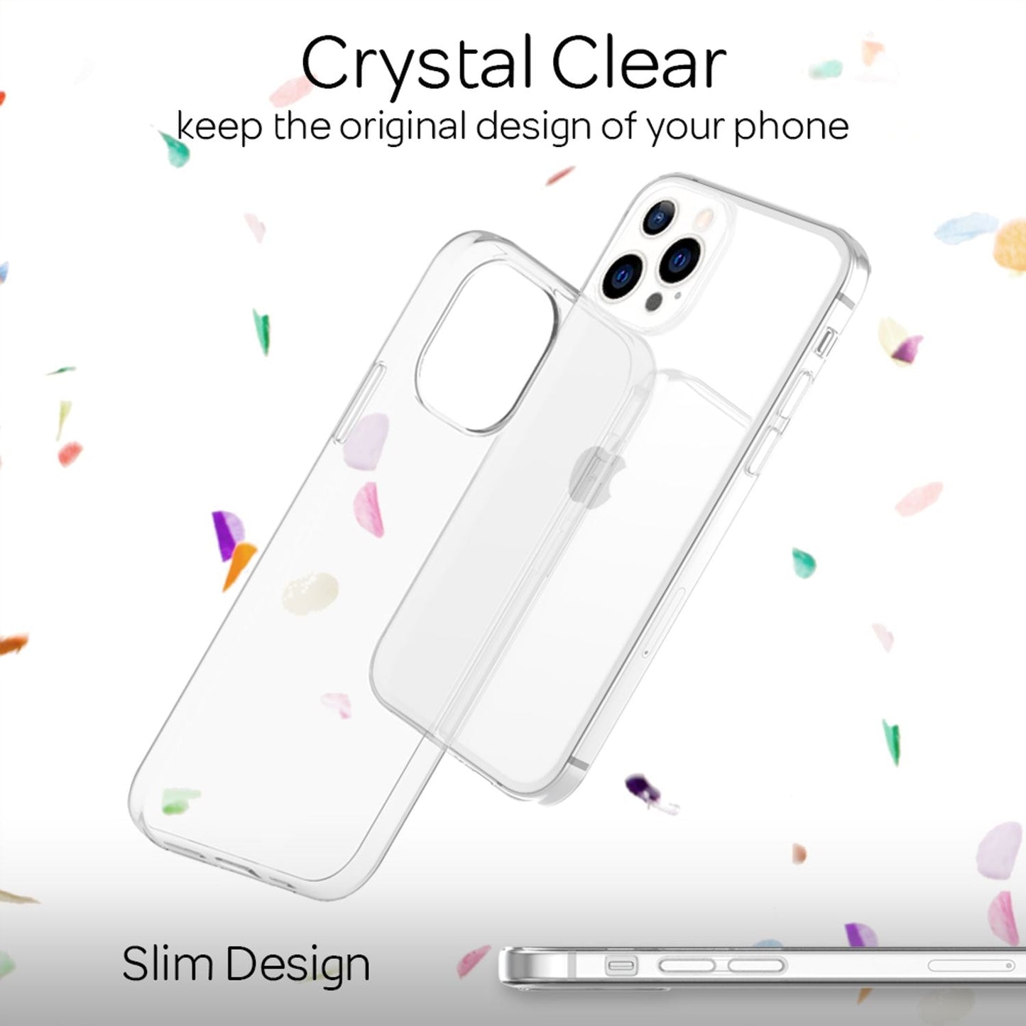 NALIA Transparente Silikonhülle für iPhone 13 Pro Max – Anti-Gelb & Rutschfest – GLAZE (Handyhülle Kristallklar, Schlank & Stoßfest) – Marke aus Berlin
