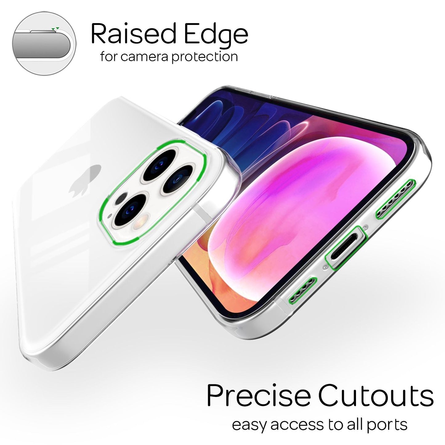 NALIA Transparente Silikonhülle für iPhone 13 Pro Max – Anti-Gelb & Rutschfest – GLAZE (Handyhülle Kristallklar, Schlank & Stoßfest) – Marke aus Berlin