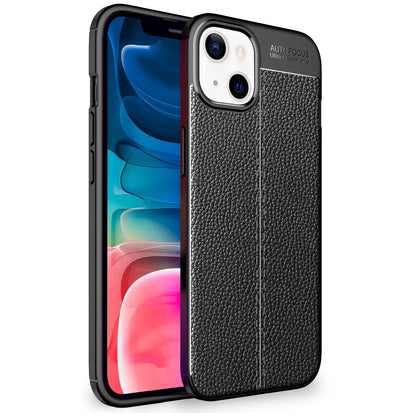 NALIA Leder-Optik Silikon Case für iPhone 13 Mini – Griffig & Matt – BARRON Handyhülle (Anti-Fingerprint, Stoßfest & Robust) – Marke aus Berlin