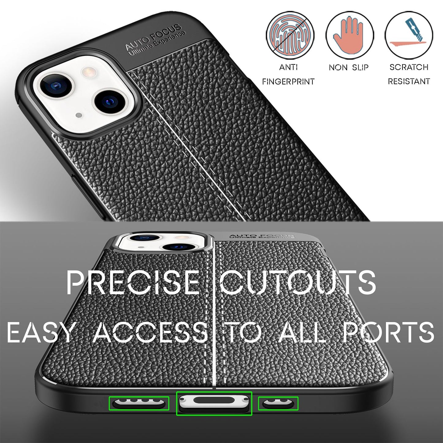 NALIA Leder-Optik Silikon Case für iPhone 13 Mini – Griffig & Matt – BARRON Handyhülle (Anti-Fingerprint, Stoßfest & Robust) – Marke aus Berlin