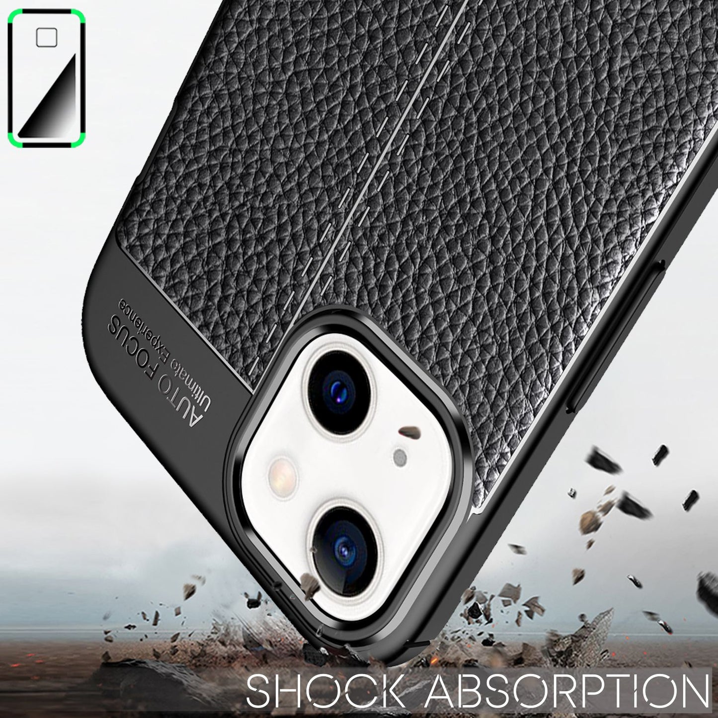 NALIA Leder-Optik Silikon Case für iPhone 13 Mini – Griffig & Matt – BARRON Handyhülle (Anti-Fingerprint, Stoßfest & Robust) – Marke aus Berlin