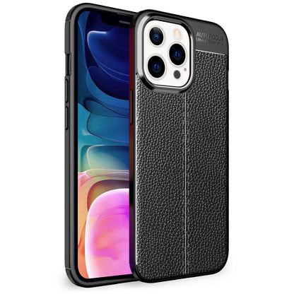 NALIA Leder-Optik Silikon Case für iPhone 13 Pro Max – Griffig & Matt – BARRON Handyhülle (Anti-Fingerprint, Stoßfest & Robust) – Marke aus Berlin