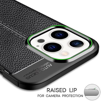 NALIA Leder-Optik Silikon Case für iPhone 13 Pro Max – Griffig & Matt – BARRON Handyhülle (Anti-Fingerprint, Stoßfest & Robust) – Marke aus Berlin