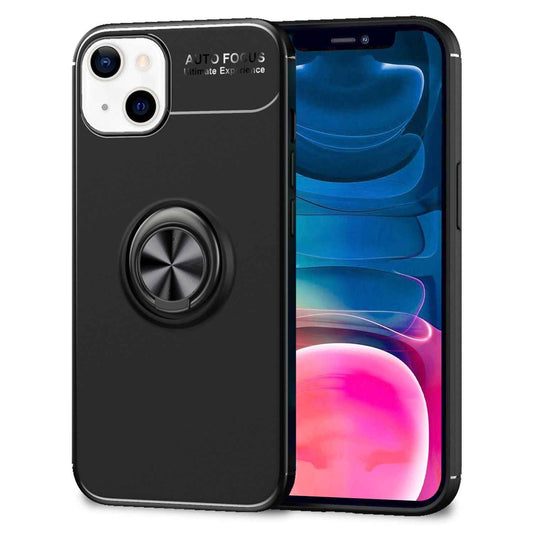 NALIA Ringhülle für iPhone 13 Mini – Ring-Ständer 360° & für Magnet-Halter – GRIP360 (Mattiertes Silikon Case) – Marke aus Berlin