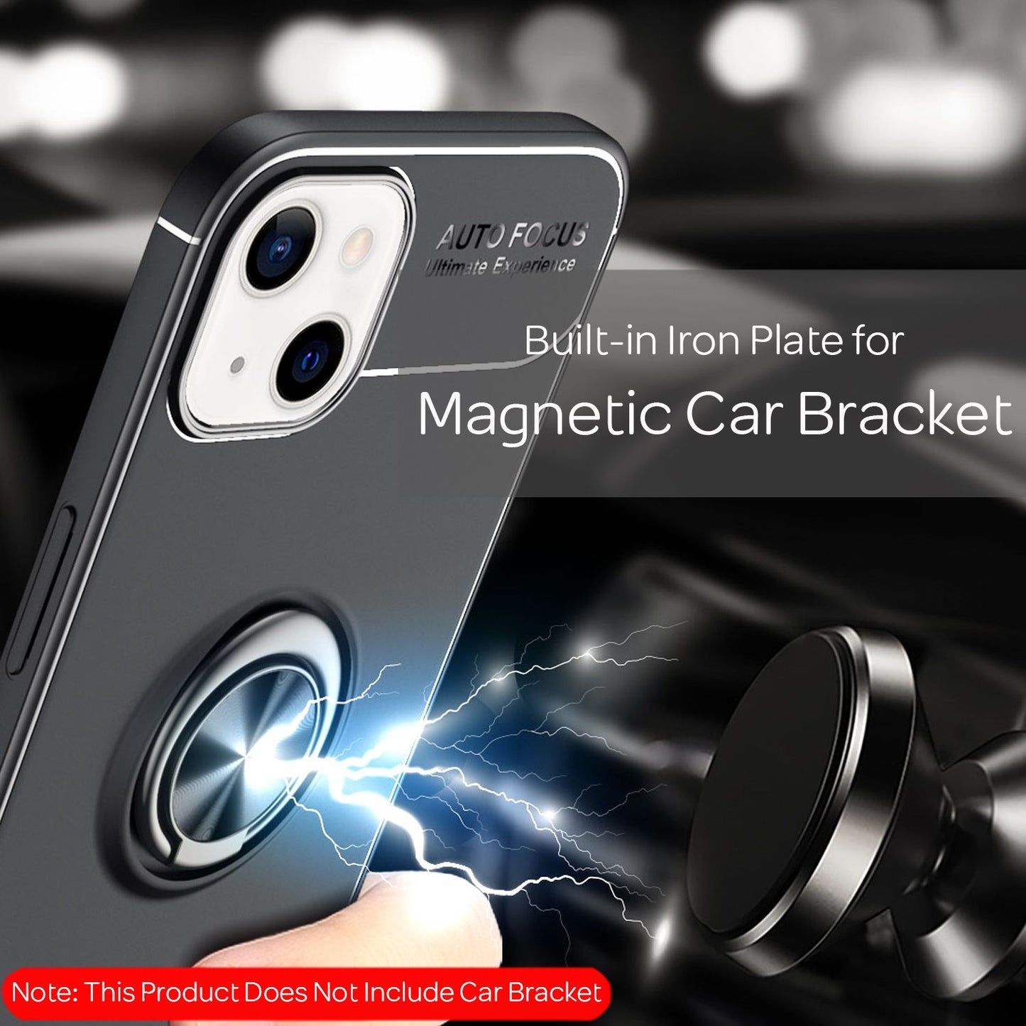 NALIA Ringhülle für iPhone 13 Mini – Ring-Ständer 360° & für Magnet-Halter – GRIP360 (Mattiertes Silikon Case) – Marke aus Berlin