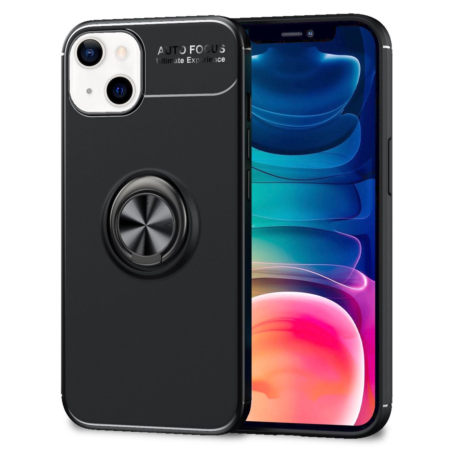 NALIA Ringhülle für iPhone 13 – Ring-Ständer 360° & für Magnet-Halter – GRIP360 (Mattiertes Silikon Case) – Marke aus Berlin