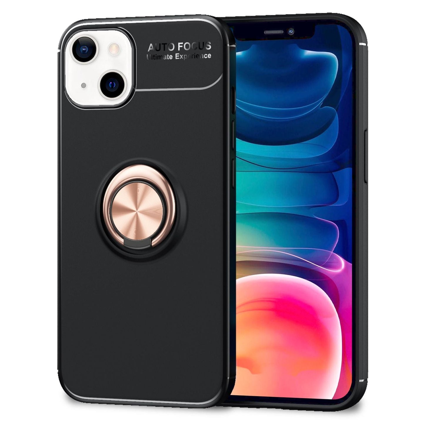 NALIA Ringhülle für iPhone 13 – Ring-Ständer 360° & für Magnet-Halter – GRIP360 (Mattiertes Silikon Case) – Marke aus Berlin