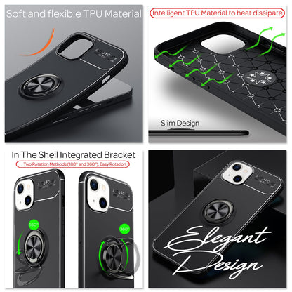 NALIA Ringhülle für iPhone 13 – Ring-Ständer 360° & für Magnet-Halter – GRIP360 (Mattiertes Silikon Case) – Marke aus Berlin