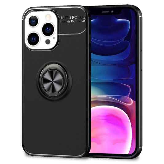 NALIA Ringhülle für iPhone 13 Pro Max – Ring-Ständer 360° & für Magnet-Halter – GRIP360 (Mattiertes Silikon Case) – Marke aus Berlin