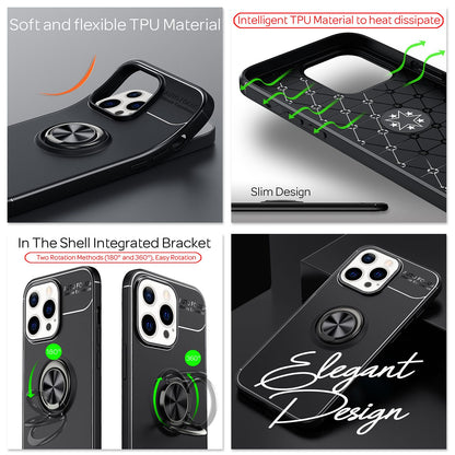 NALIA Ringhülle für iPhone 13 Pro Max – Ring-Ständer 360° & für Magnet-Halter – GRIP360 (Mattiertes Silikon Case) – Marke aus Berlin