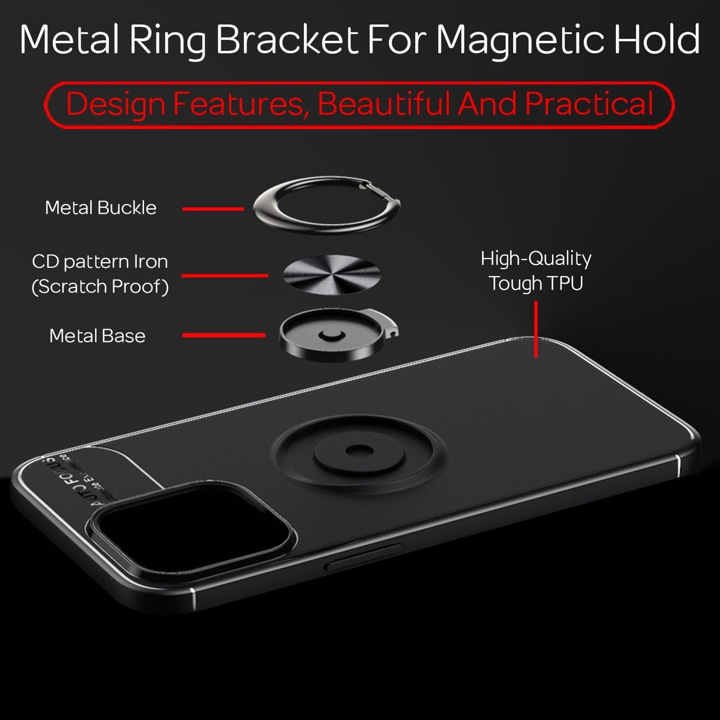 NALIA Ringhülle für iPhone 13 Pro Max – Ring-Ständer 360° & für Magnet-Halter – GRIP360 (Mattiertes Silikon Case) – Marke aus Berlin