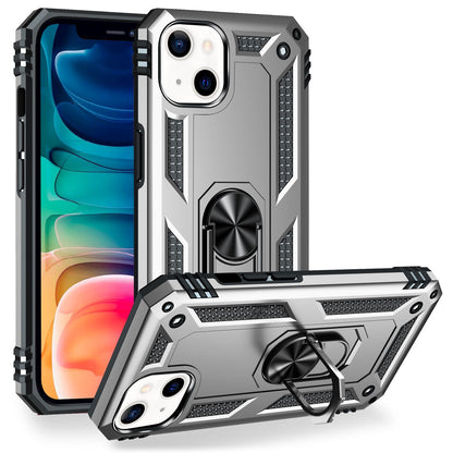 NALIA Panzerhülle für iPhone 13 – Ring-Ständer 360° & Magnet-Halterung Kompatibel – RINGDEFEND (Stoßfestes Outdoor Case) – Marke aus Berlin