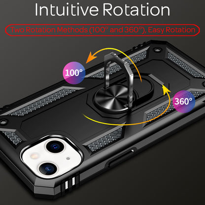 NALIA Panzerhülle für iPhone 13 – Ring-Ständer 360° & Magnet-Halterung Kompatibel – RINGDEFEND (Stoßfestes Outdoor Case) – Marke aus Berlin