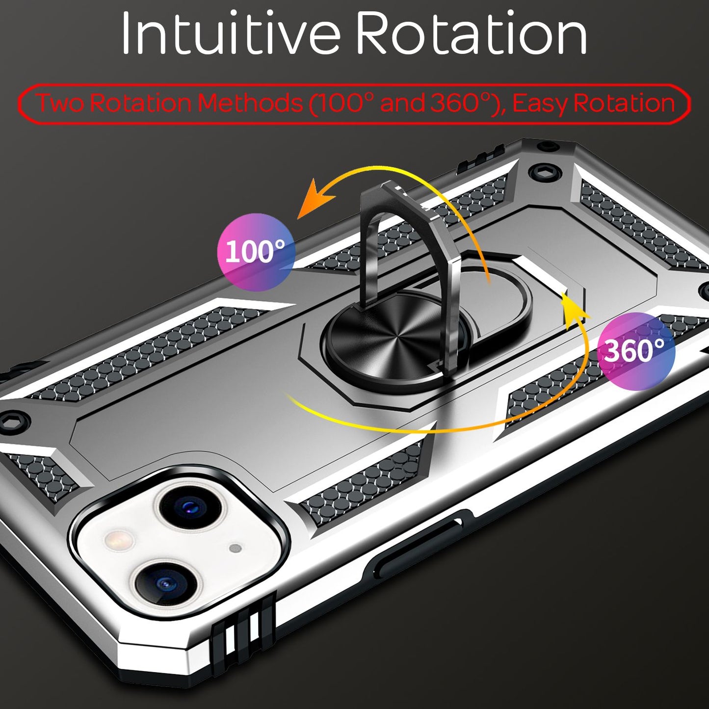 NALIA Panzerhülle für iPhone 13 – Ring-Ständer 360° & Magnet-Halterung Kompatibel – RINGDEFEND (Stoßfestes Outdoor Case) – Marke aus Berlin