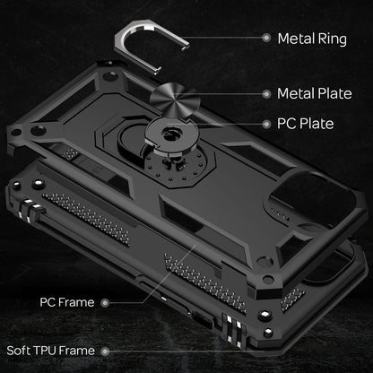 NALIA Panzerhülle für iPhone 13 – Ring-Ständer 360° & Magnet-Halterung Kompatibel – RINGDEFEND (Stoßfestes Outdoor Case) – Marke aus Berlin