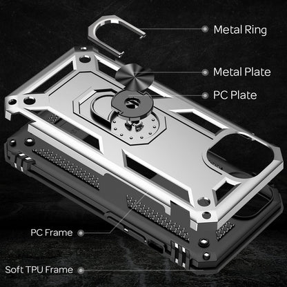 NALIA Panzerhülle für iPhone 13 – Ring-Ständer 360° & Magnet-Halterung Kompatibel – RINGDEFEND (Stoßfestes Outdoor Case) – Marke aus Berlin