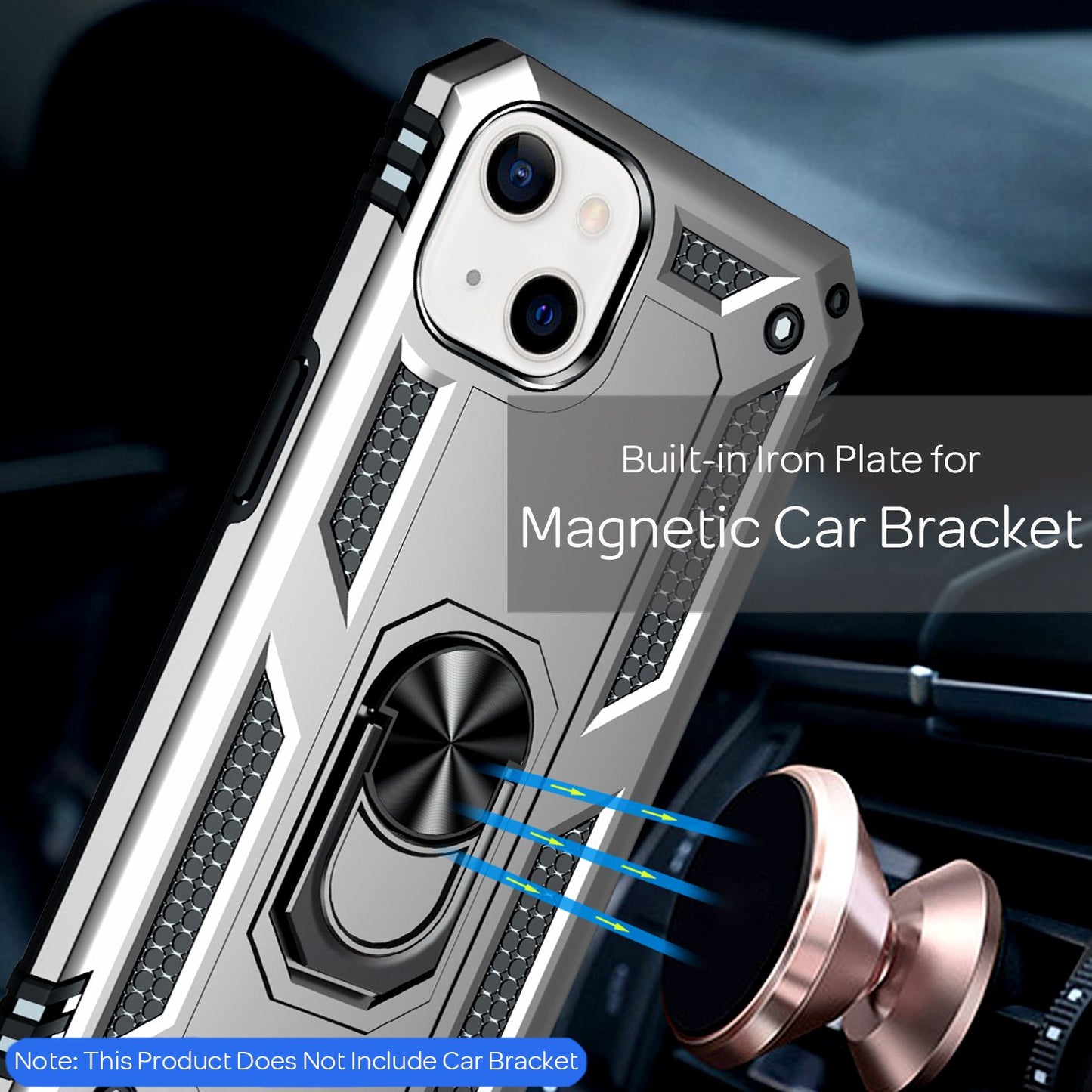 NALIA Panzerhülle für iPhone 13 – Ring-Ständer 360° & Magnet-Halterung Kompatibel – RINGDEFEND (Stoßfestes Outdoor Case) – Marke aus Berlin