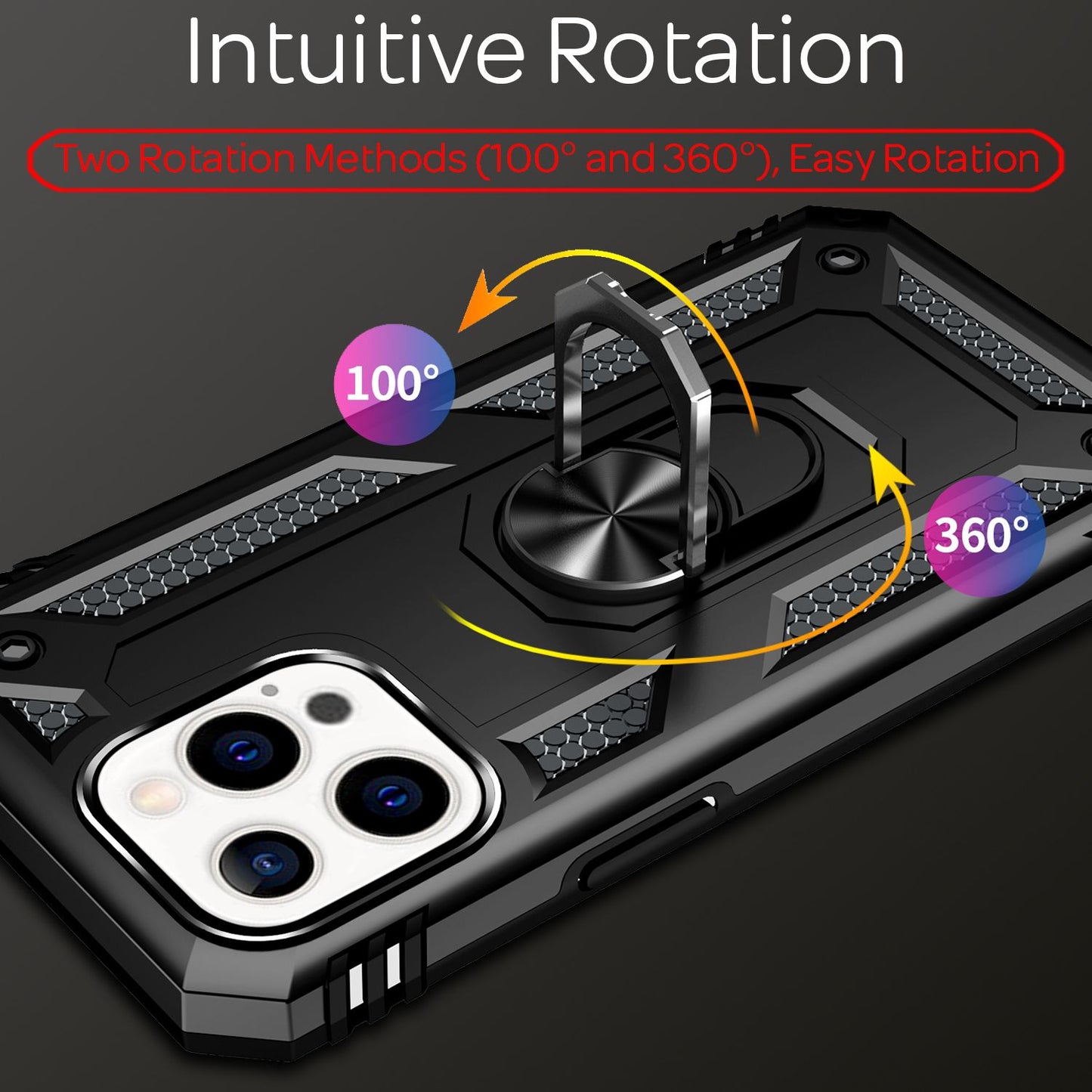 NALIA Panzerhülle für iPhone 13 Pro Max – Ring-Ständer 360° & Magnet-Halterung Kompatibel – RINGDEFEND (Stoßfestes Outdoor Case) – Marke aus Berlin
