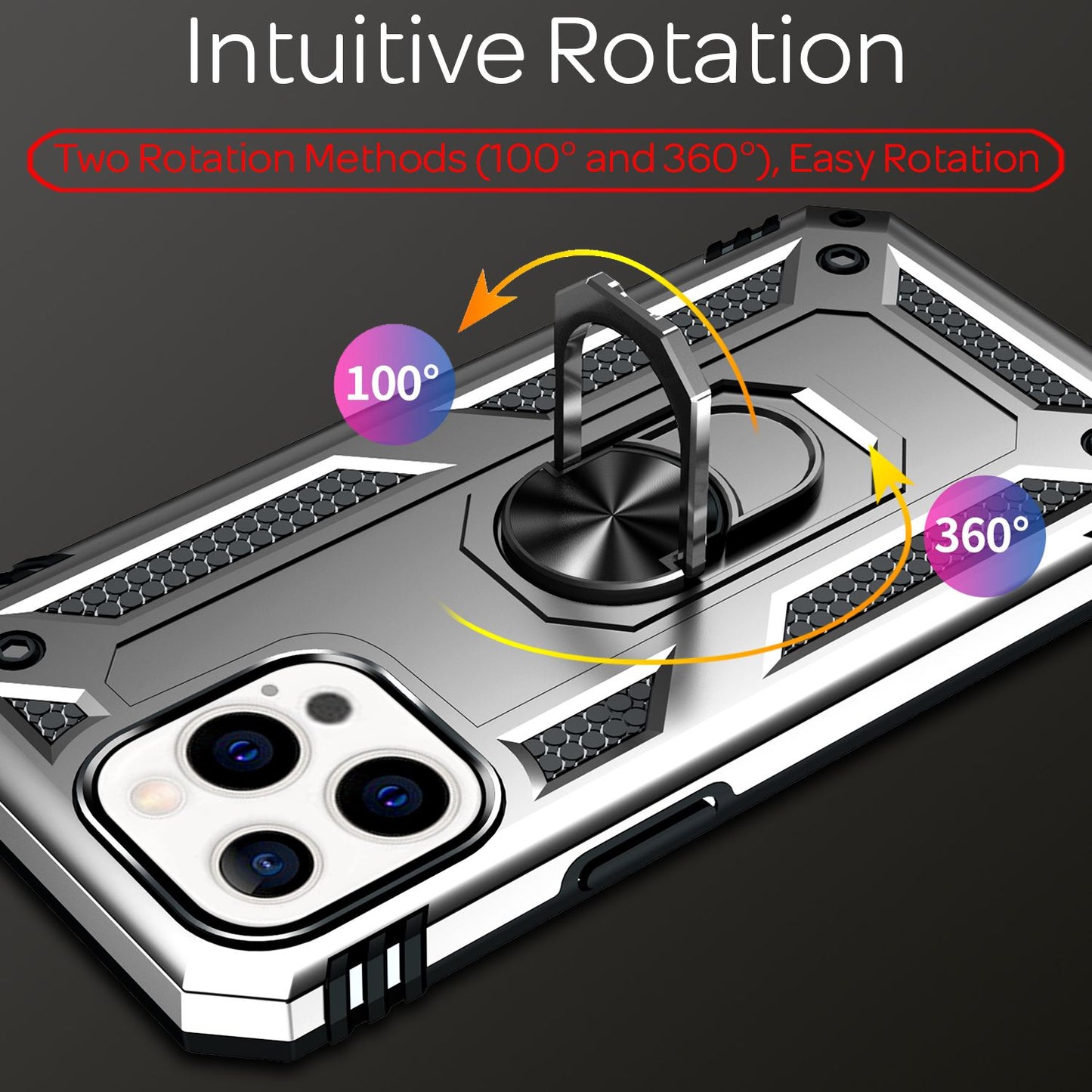 NALIA Panzerhülle für iPhone 13 Pro Max – Ring-Ständer 360° & Magnet-Halterung Kompatibel – RINGDEFEND (Stoßfestes Outdoor Case) – Marke aus Berlin