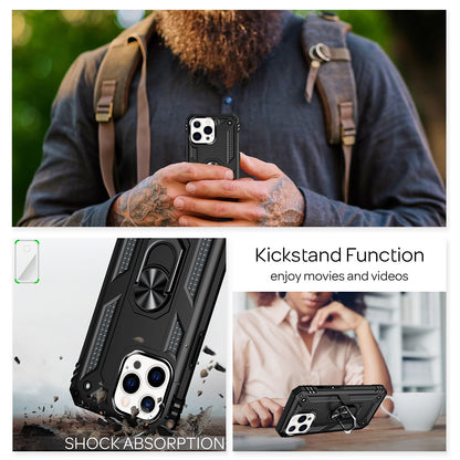 NALIA Panzerhülle für iPhone 13 Pro Max – Ring-Ständer 360° & Magnet-Halterung Kompatibel – RINGDEFEND (Stoßfestes Outdoor Case) – Marke aus Berlin