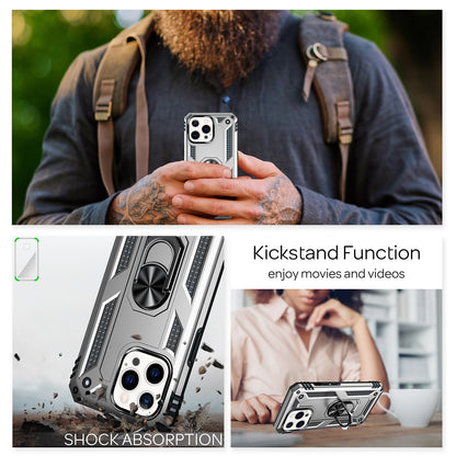 NALIA Panzerhülle für iPhone 13 Pro Max – Ring-Ständer 360° & Magnet-Halterung Kompatibel – RINGDEFEND (Stoßfestes Outdoor Case) – Marke aus Berlin