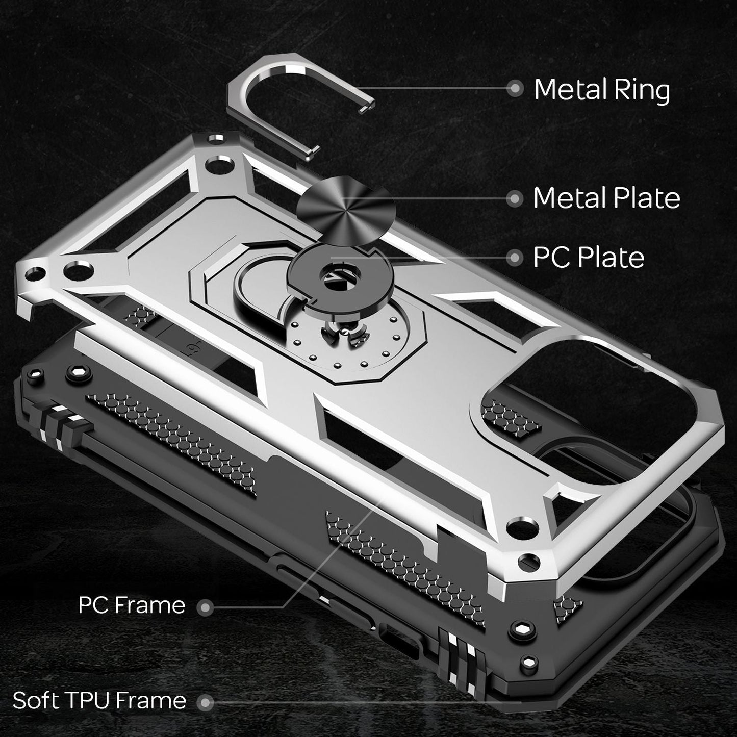 NALIA Panzerhülle für iPhone 13 Pro Max – Ring-Ständer 360° & Magnet-Halterung Kompatibel – RINGDEFEND (Stoßfestes Outdoor Case) – Marke aus Berlin