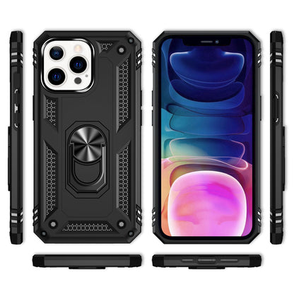 NALIA Panzerhülle für iPhone 13 Pro Max – Ring-Ständer 360° & Magnet-Halterung Kompatibel – RINGDEFEND (Stoßfestes Outdoor Case) – Marke aus Berlin