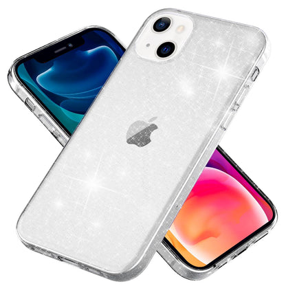 NALIA Glitzerhülle für iPhone 13 – Funkelndes Silikon Case – DAZZLIN (Transparent & Stoßfest) – Marke aus Berlin