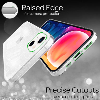 NALIA Glitzerhülle für iPhone 13 – Funkelndes Silikon Case – DAZZLIN (Transparent & Stoßfest) – Marke aus Berlin
