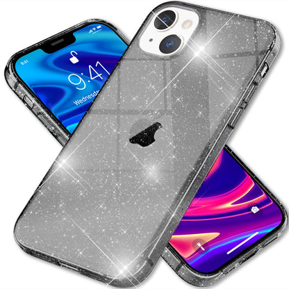 NALIA Glitzerhülle für iPhone 13 – Funkelndes Silikon Case – DAZZLIN (Transparent & Stoßfest) – Marke aus Berlin