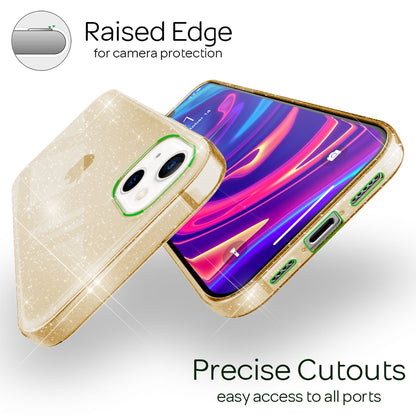 NALIA Glitzerhülle für iPhone 13 – Funkelndes Silikon Case – DAZZLIN (Transparent & Stoßfest) – Marke aus Berlin
