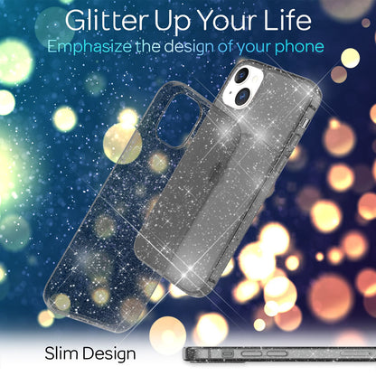 NALIA Glitzerhülle für iPhone 13 – Funkelndes Silikon Case – DAZZLIN (Transparent & Stoßfest) – Marke aus Berlin