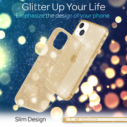 NALIA Glitzerhülle für iPhone 13 – Funkelndes Silikon Case – DAZZLIN (Transparent & Stoßfest) – Marke aus Berlin