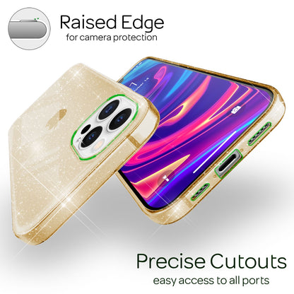 NALIA Glitzerhülle für iPhone 13 Pro Max – Funkelndes Silikon Case – DAZZLIN (Transparent & Stoßfest) – Marke aus Berlin