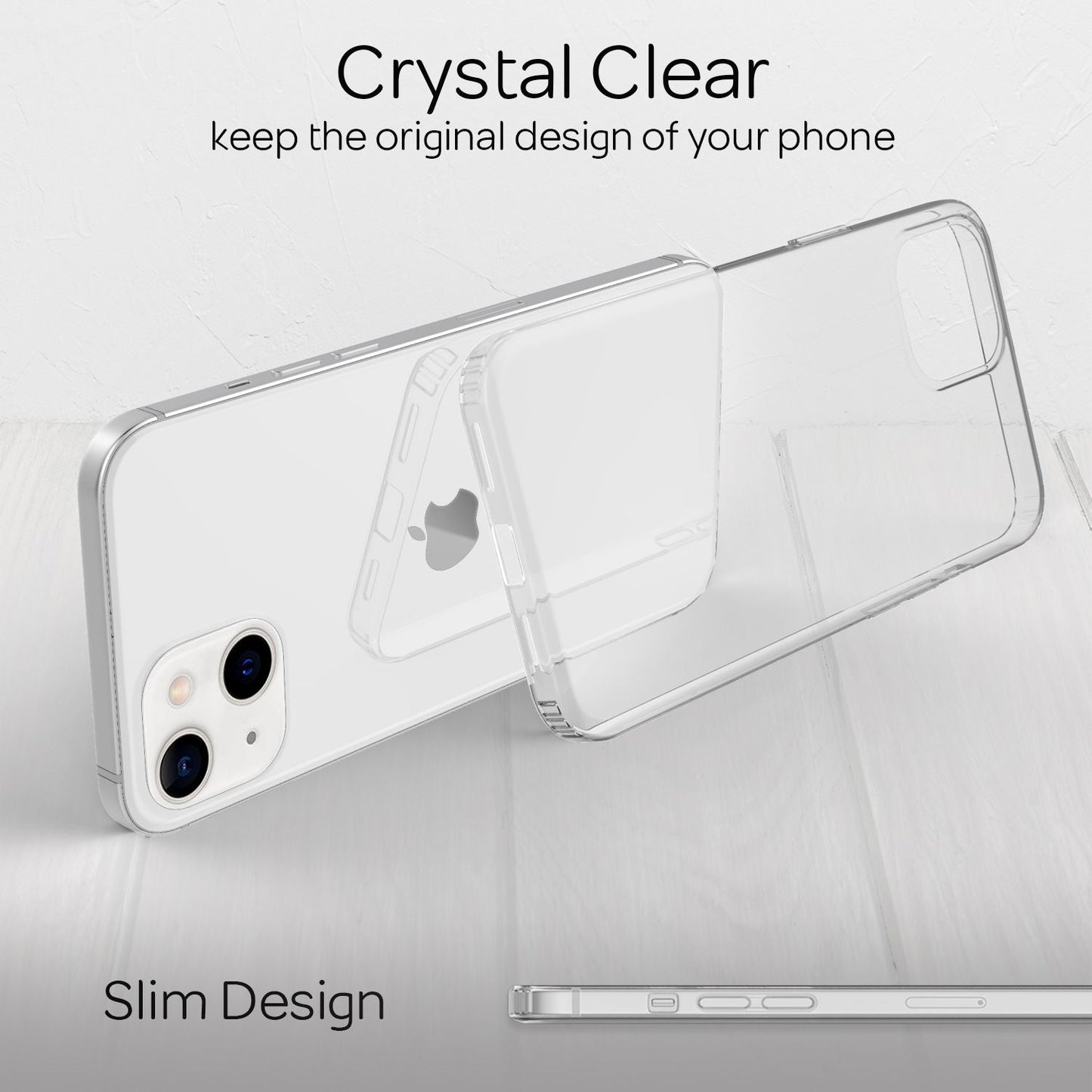 NALIA Transparente Hülle für iPhone 13 – Harte Rückseite & Silikon Rand – IGNITE (Stoßfeste Handyhülle & Verstärkte Ecken) – Marke aus Berlin