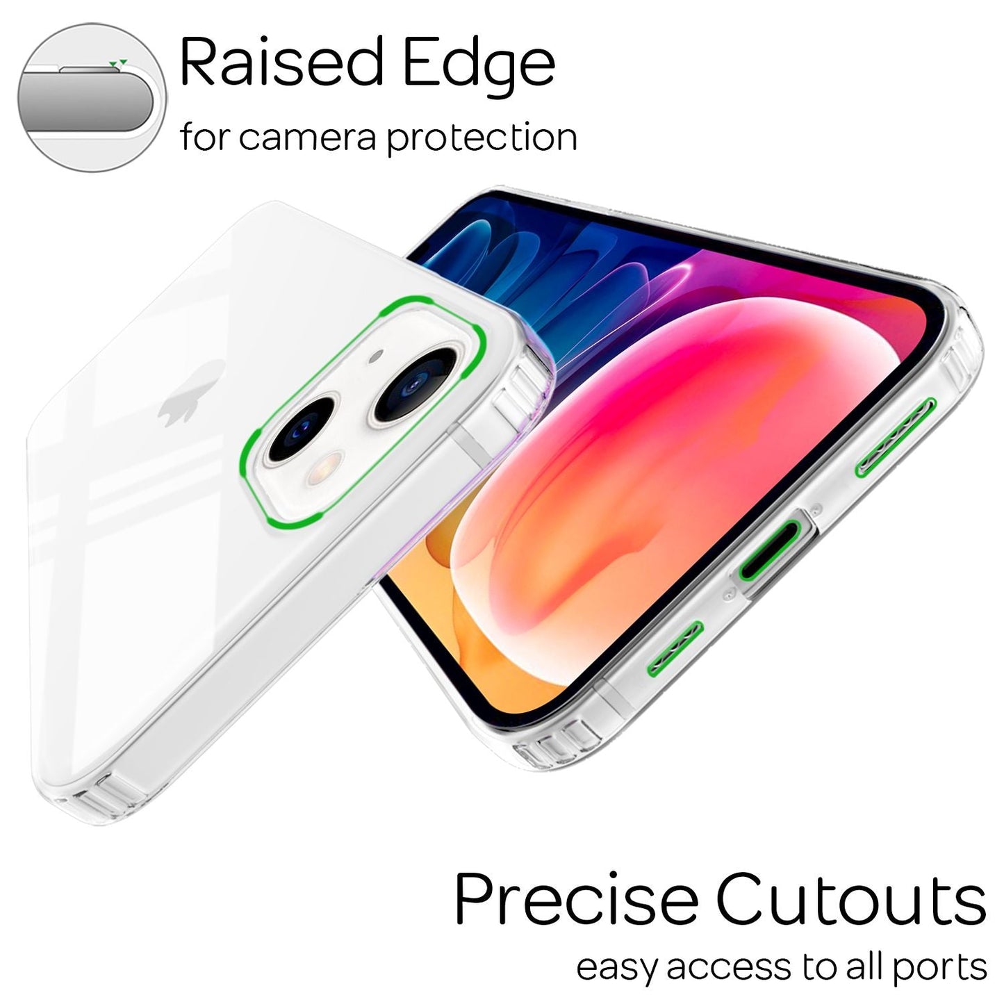 NALIA Transparente Hülle für iPhone 13 – Harte Rückseite & Silikon Rand – IGNITE (Stoßfeste Handyhülle & Verstärkte Ecken) – Marke aus Berlin