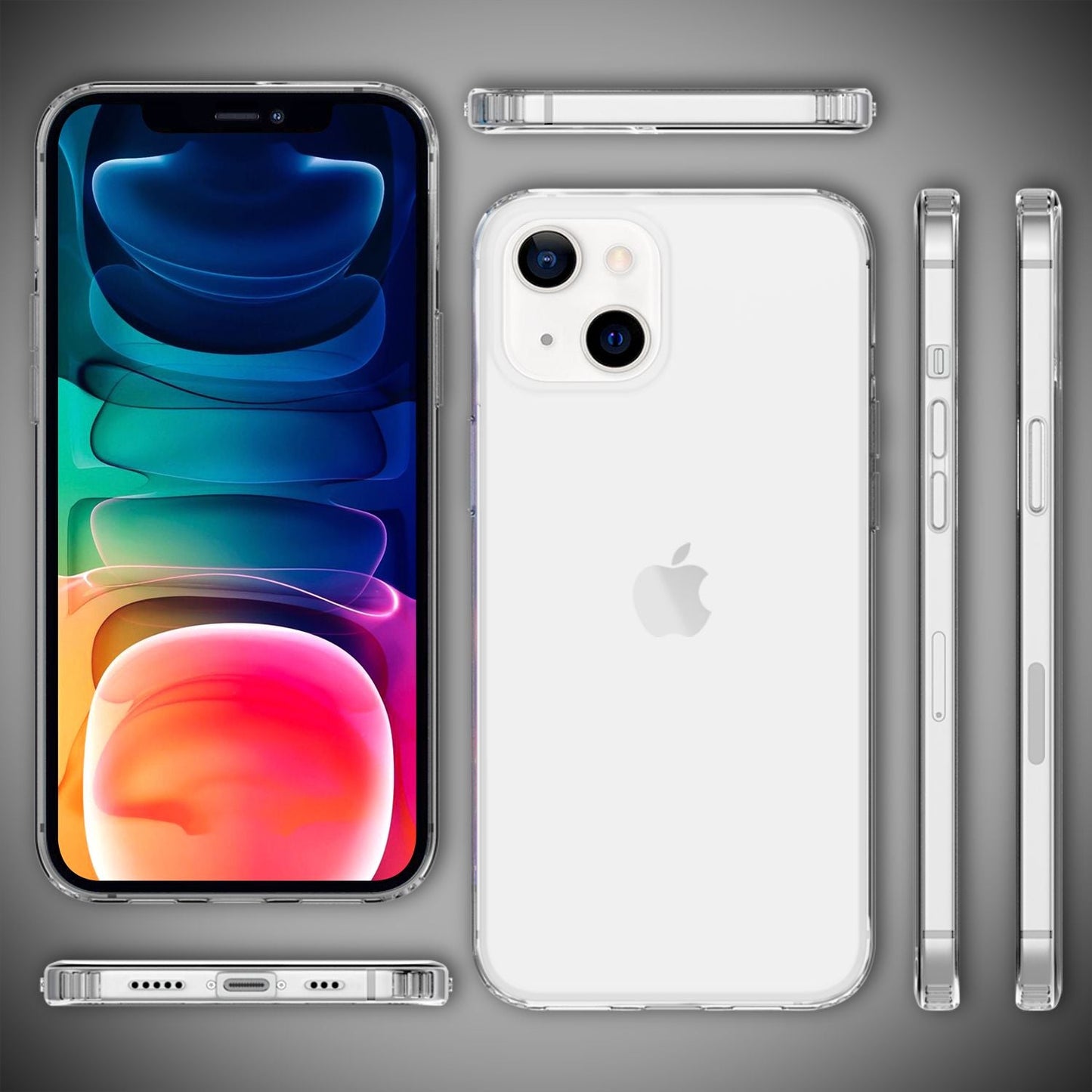 NALIA Transparente Hülle für iPhone 13 – Harte Rückseite & Silikon Rand – IGNITE (Stoßfeste Handyhülle & Verstärkte Ecken) – Marke aus Berlin