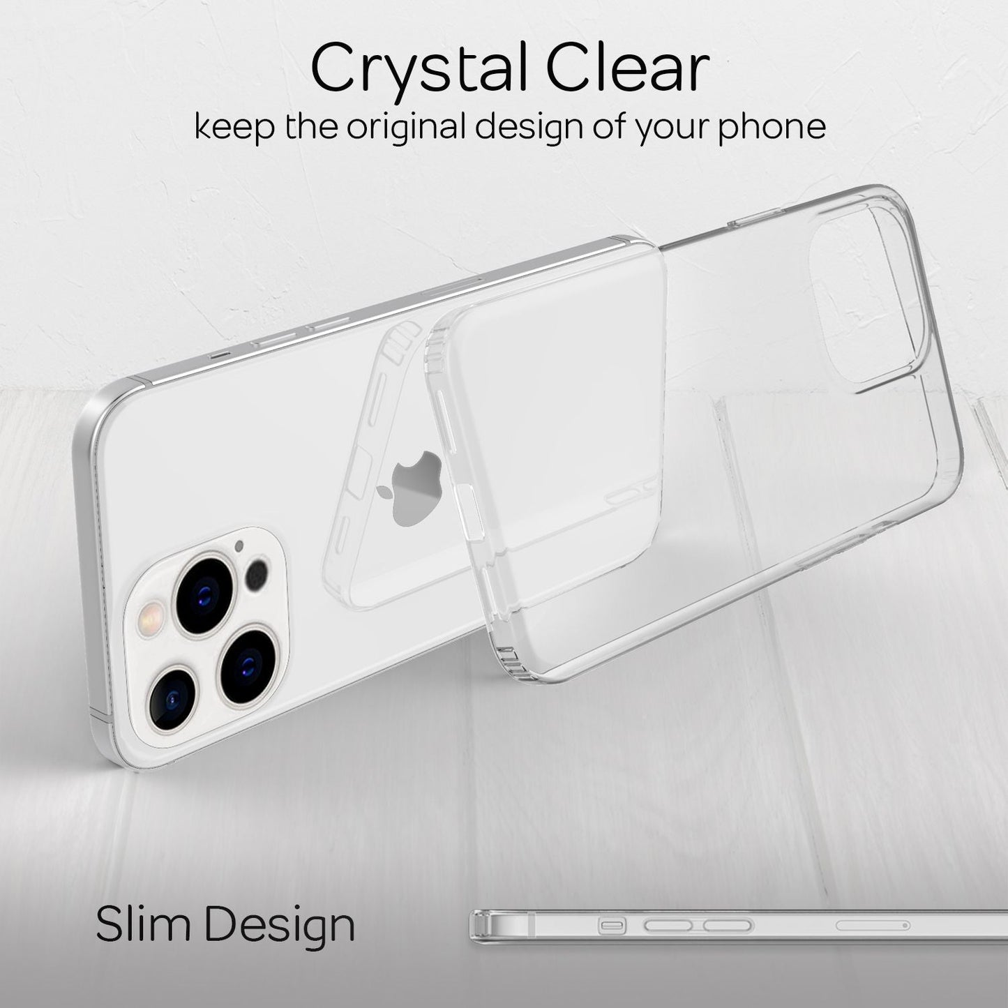 NALIA Transparente Hülle für iPhone 13 Pro Max – Harte Rückseite & Silikon Rand – IGNITE (Stoßfeste Handyhülle & Verstärkte Ecken) – Marke aus Berlin