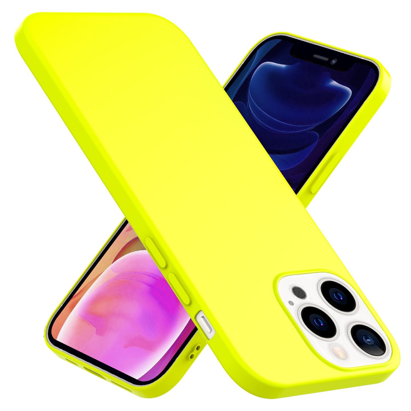 NALIA Neon Silikonhülle für iPhone 13 Pro Max – Soft-Touch & Signal-Neon – NEONSHOCK (Matte Schutzhülle) – Marke aus Berlin