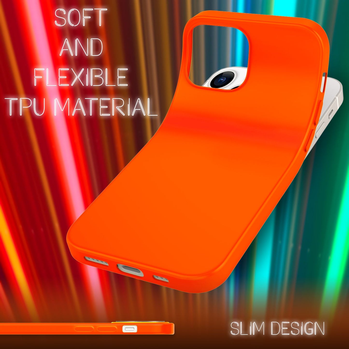 NALIA Neon Silikonhülle für iPhone 13 Pro Max – Soft-Touch & Signal-Neon – NEONSHOCK (Matte Schutzhülle) – Marke aus Berlin
