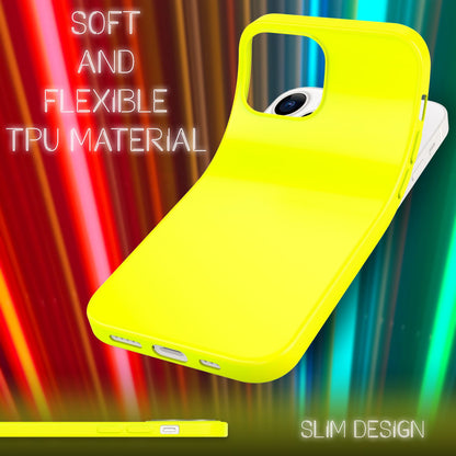 NALIA Neon Silikonhülle für iPhone 13 Pro Max – Soft-Touch & Signal-Neon – NEONSHOCK (Matte Schutzhülle) – Marke aus Berlin