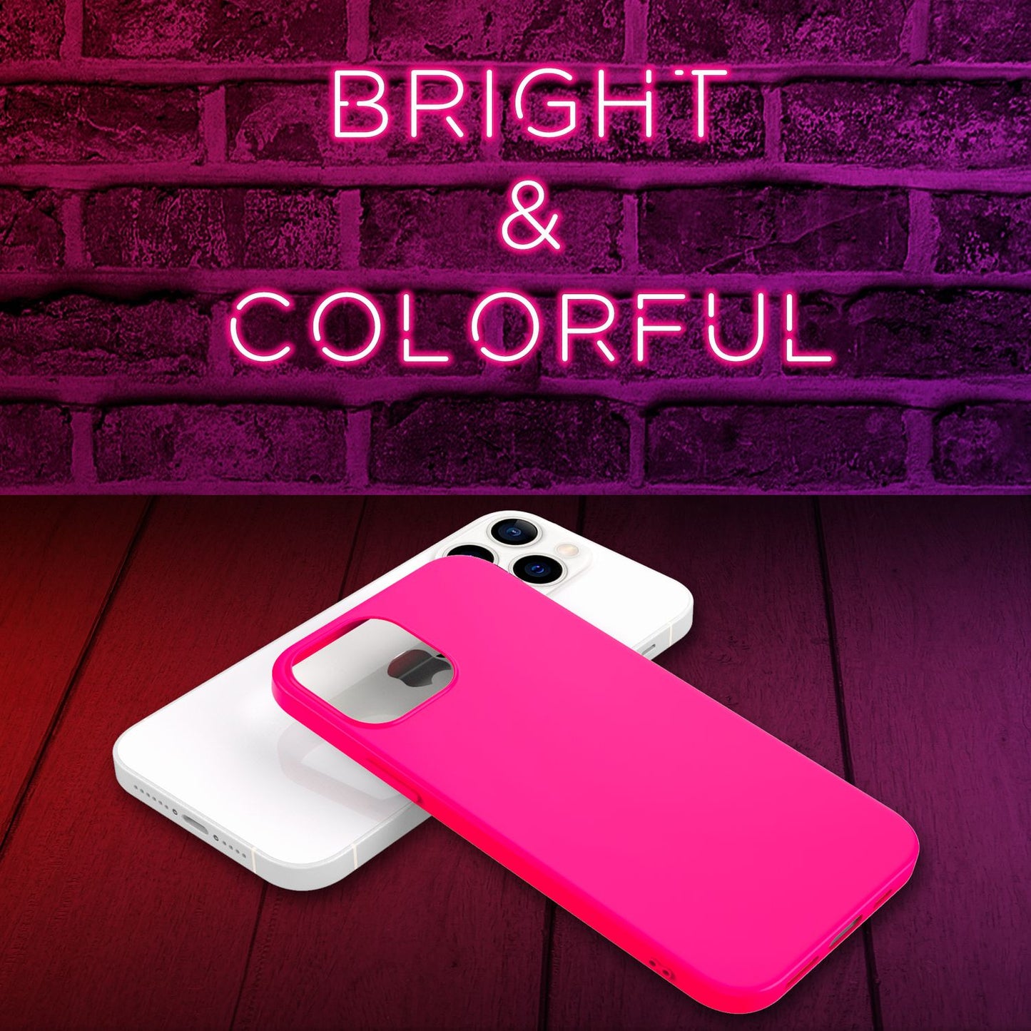 NALIA Neon Silikonhülle für iPhone 13 Pro Max – Soft-Touch & Signal-Neon – NEONSHOCK (Matte Schutzhülle) – Marke aus Berlin