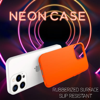 NALIA Neon Silikonhülle für iPhone 13 Pro Max – Soft-Touch & Signal-Neon – NEONSHOCK (Matte Schutzhülle) – Marke aus Berlin