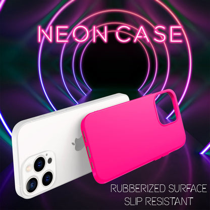NALIA Neon Silikonhülle für iPhone 13 Pro Max – Soft-Touch & Signal-Neon – NEONSHOCK (Matte Schutzhülle) – Marke aus Berlin