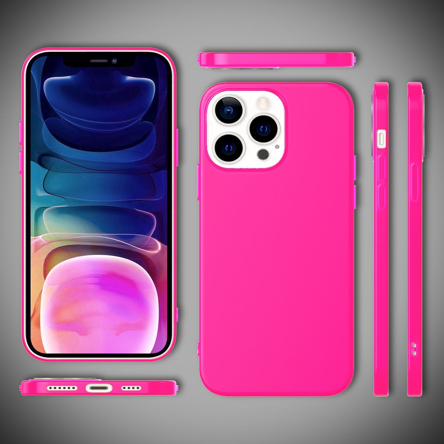 NALIA Neon Silikonhülle für iPhone 13 Pro Max – Soft-Touch & Signal-Neon – NEONSHOCK (Matte Schutzhülle) – Marke aus Berlin