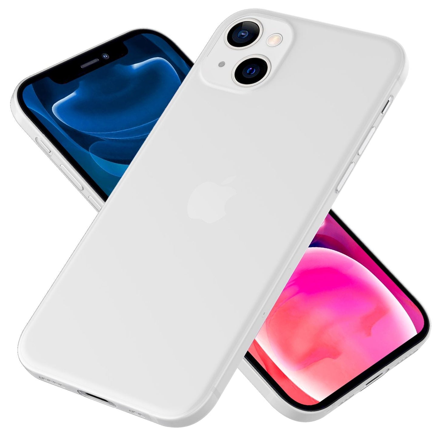 NALIA Ultra Slim Hardcase für iPhone 13 Mini – Matt-Transparent & 0.3mm Dünn – PHANTOM (Dünnes Cover & Kamera-Vollschutz) – Marke aus Berlin