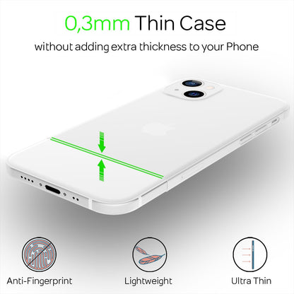NALIA Ultra Slim Hardcase für iPhone 13 Mini – Matt-Transparent & 0.3mm Dünn – PHANTOM (Dünnes Cover & Kamera-Vollschutz) – Marke aus Berlin