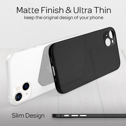NALIA Ultra Slim Hardcase für iPhone 13 Mini – Matt-Transparent & 0.3mm Dünn – PHANTOM (Dünnes Cover & Kamera-Vollschutz) – Marke aus Berlin