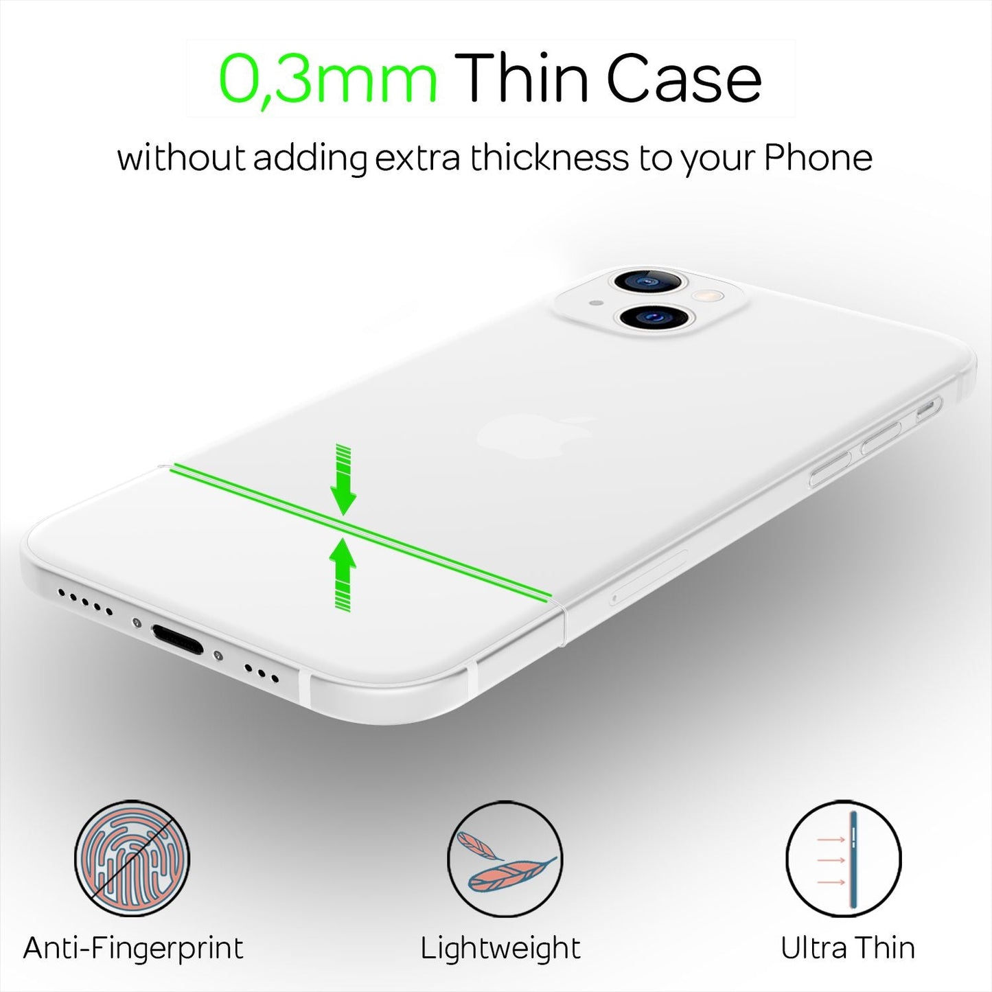 NALIA Ultra Slim Hardcase für iPhone 13 – Matt-Transparent & 0.3mm Dünn – PHANTOM (Dünnes Cover & Kamera-Vollschutz) – Marke aus Berlin