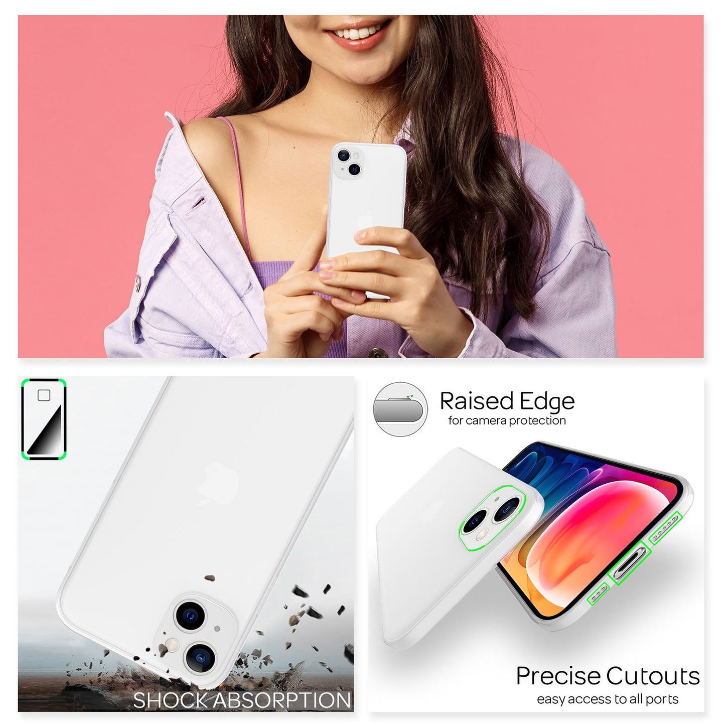 NALIA Ultra Slim Hardcase für iPhone 13 – Matt-Transparent & 0.3mm Dünn – PHANTOM (Dünnes Cover & Kamera-Vollschutz) – Marke aus Berlin